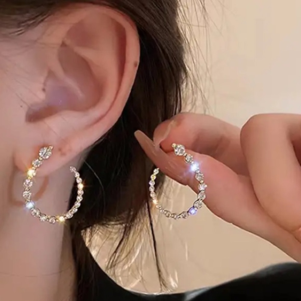 Trendy Round Water Drop U shape Earrings